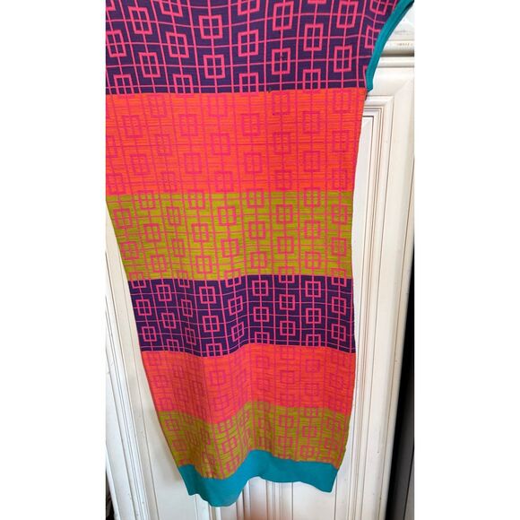 Nicole Miller Artelier Women's Geometric Knit Bodycon Dress Multicolor Medium - Picture 9 of 10